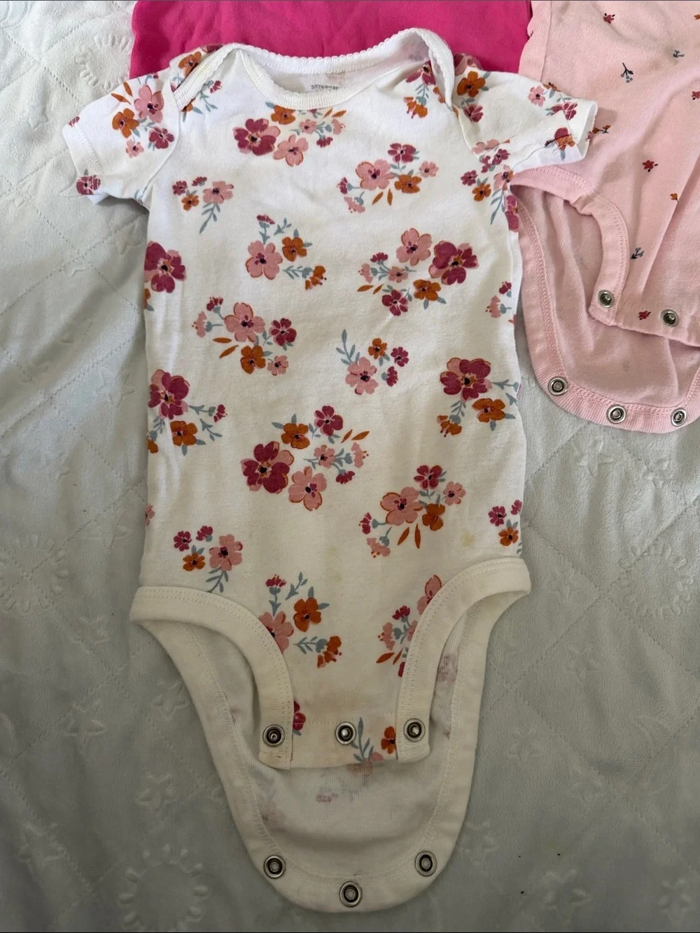 Carter's Girls Pink Floral & Heathered Black Mix 5-Piece Outfit Set 9-12 months